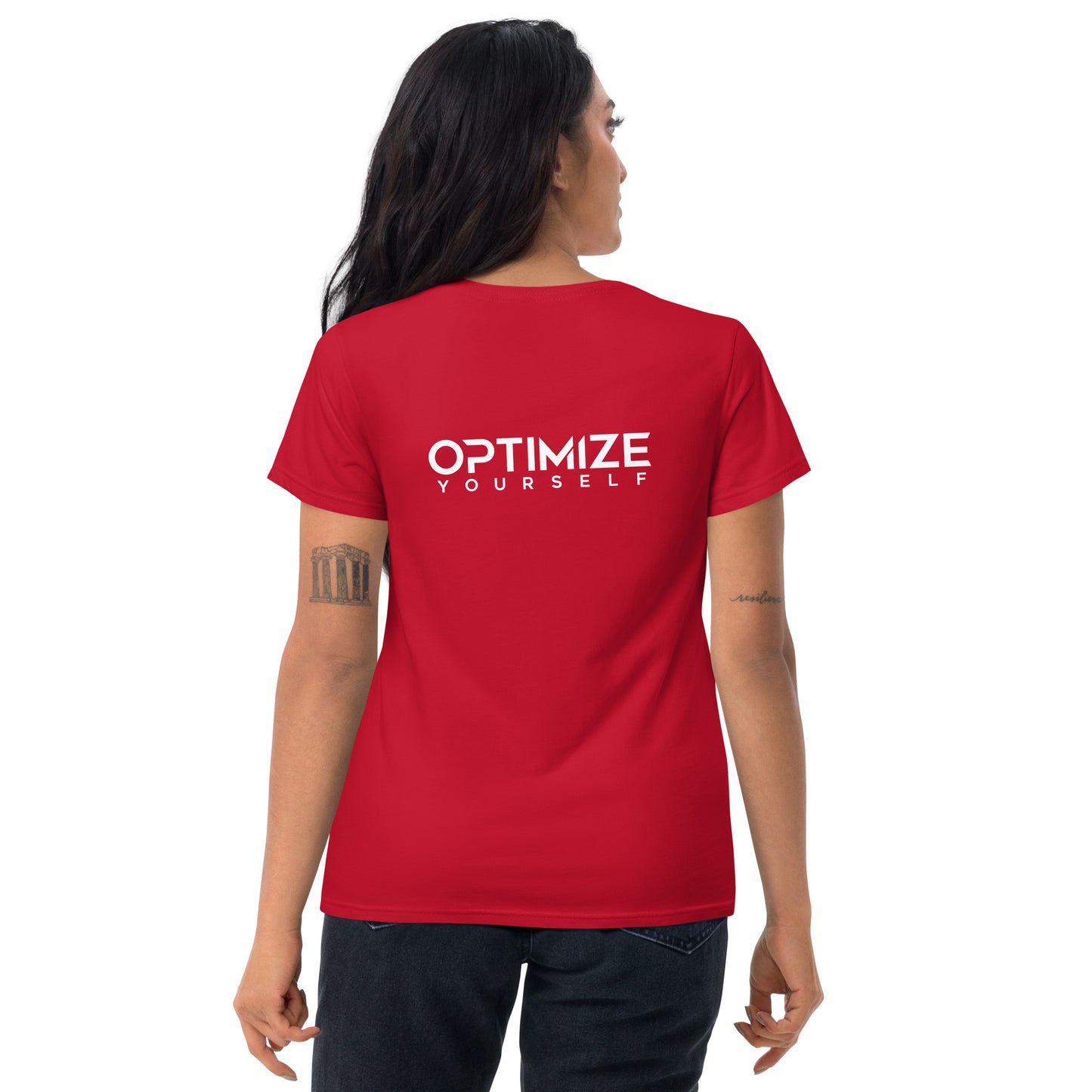 Optimizer Premium Fashion Fit Tee - Front Emblem/Back Logo (Women)