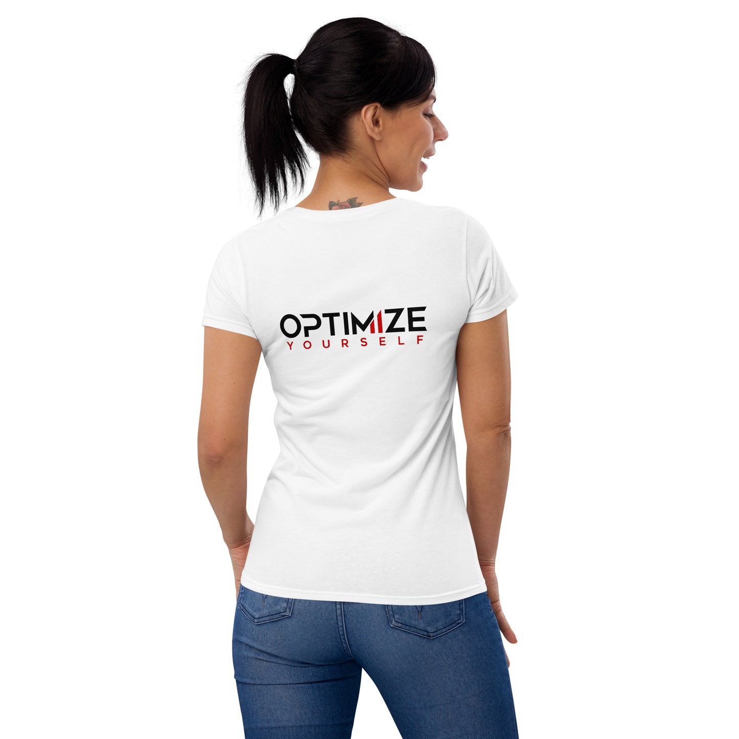 Optimizer Premium Fashion Fit Tee - Front Emblem/Back Logo (Women)