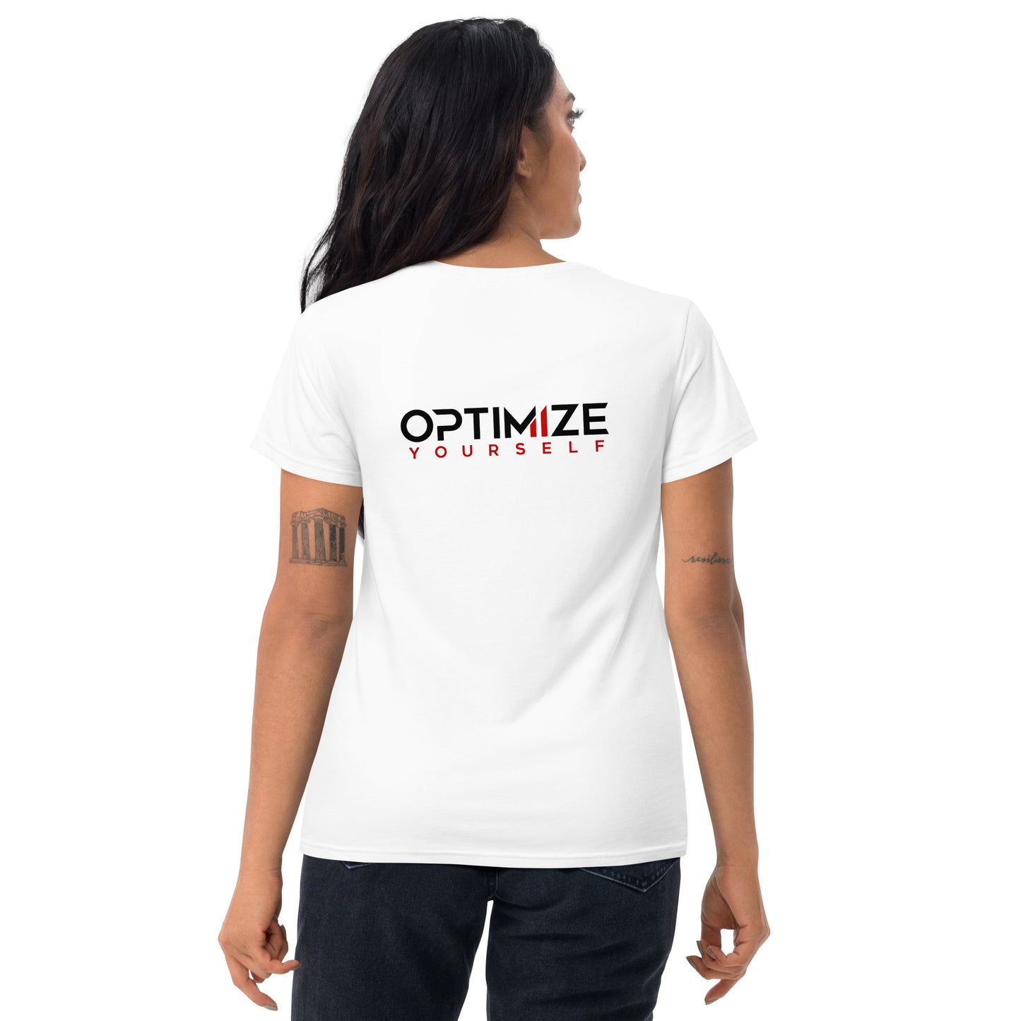 Optimizer Premium Fashion Fit Tee - Front Emblem/Back Logo (Women)